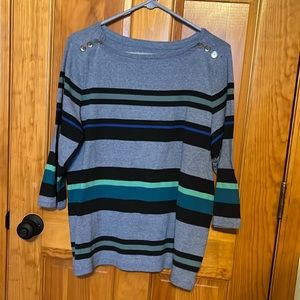 3/$12 - 3/4 length sleeve striped shirt